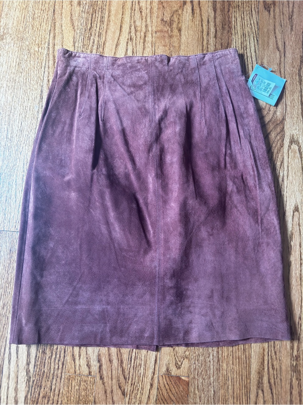 Vintage Real Suede Pencil Skirt in Brown